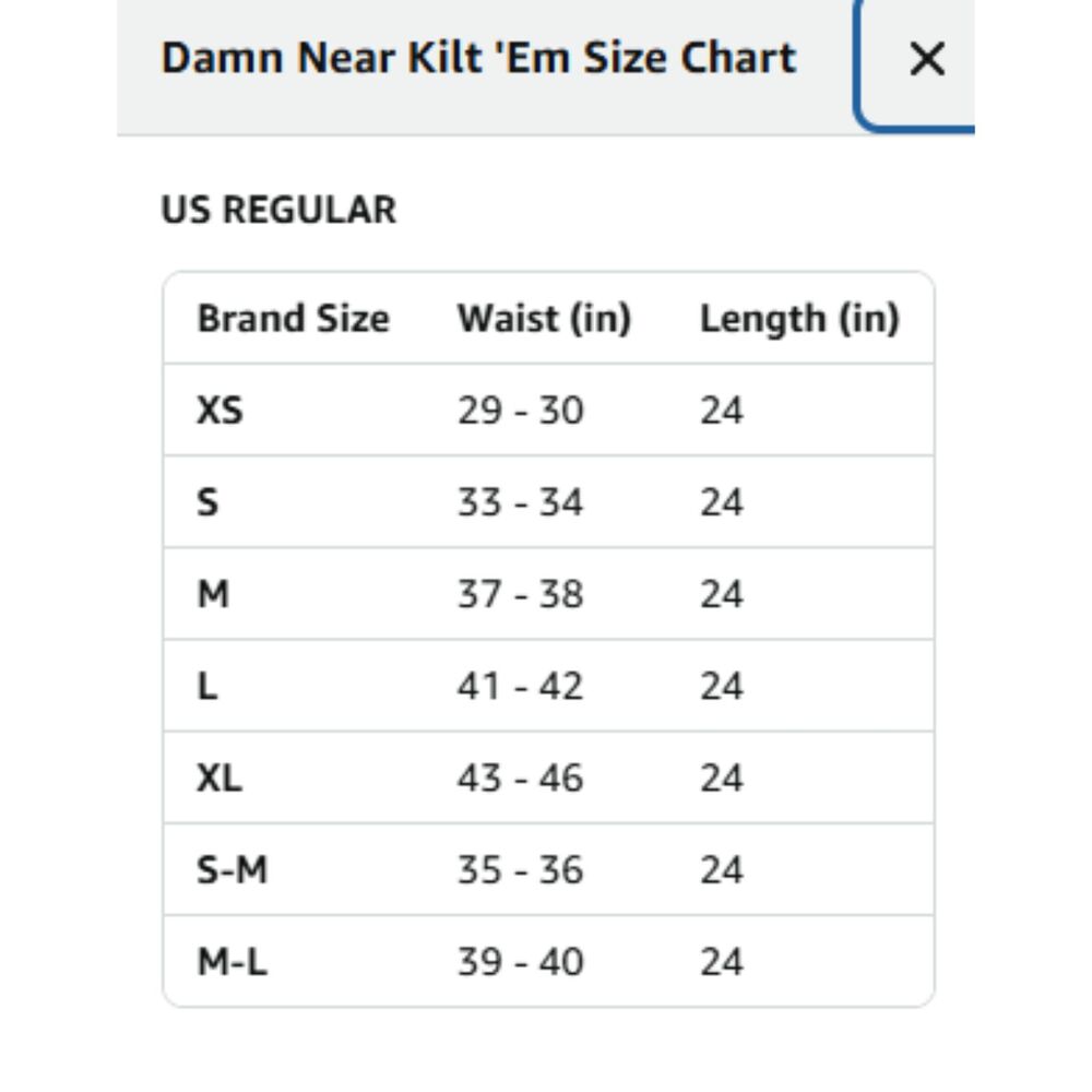 Damn Near Kilt 'Em Men's Tactical Utility Kilt X-Large XL - Picture 9 of 14